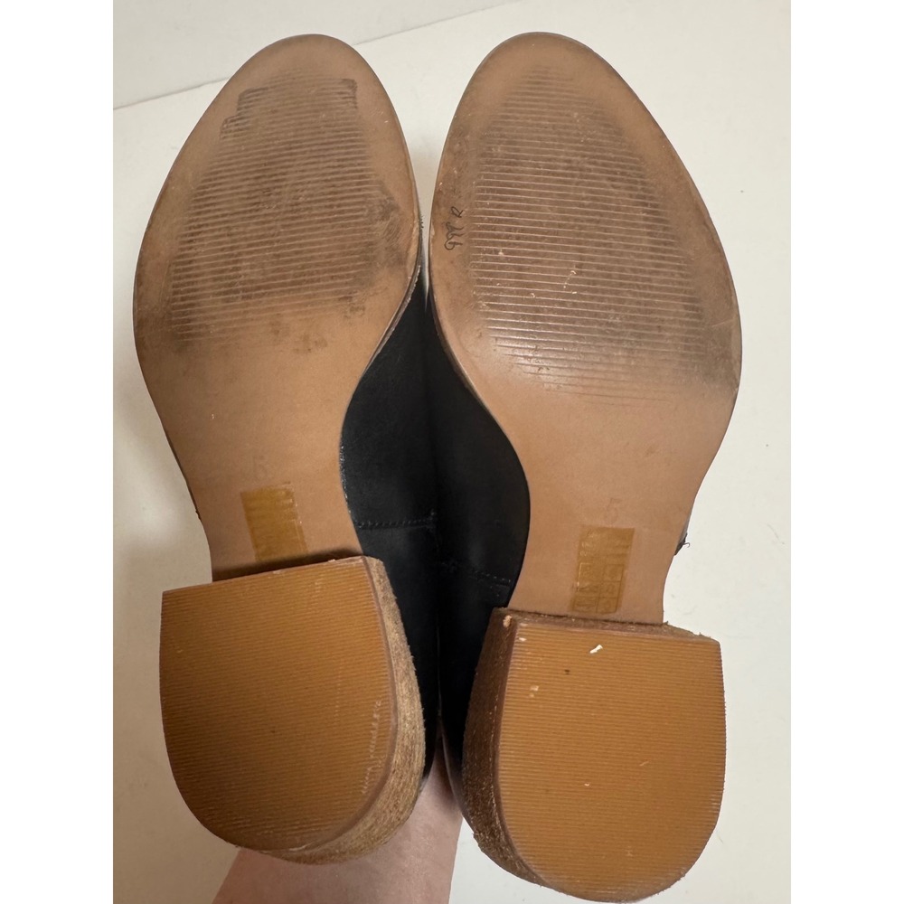 Madewell The Lucie Low Cut Out Bootie Black Leather‎ Casual Slip On Shoes Size 5 - Picture 9 of 10